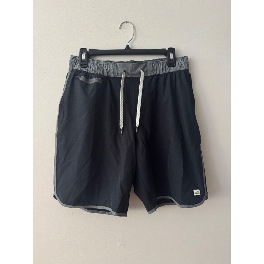 Vuori Men's Medium Black Banks Running Unlined Surf Swim Shorts